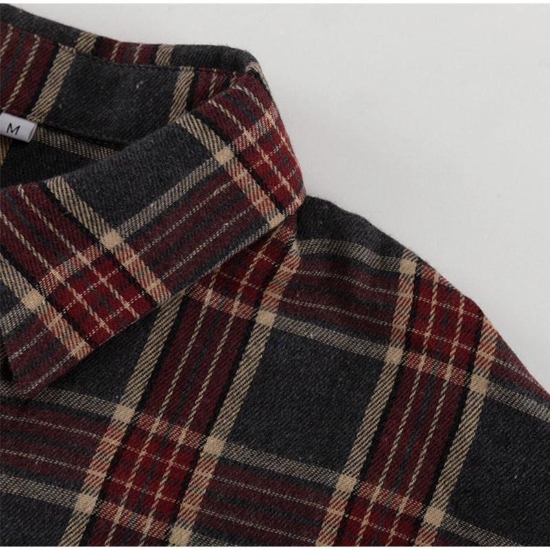 Loose Plaid Long Sleeve Shirt and Half Skirt Set Women's Versatile Turn-down Collar Wide Waist Belt 2025 Spring New