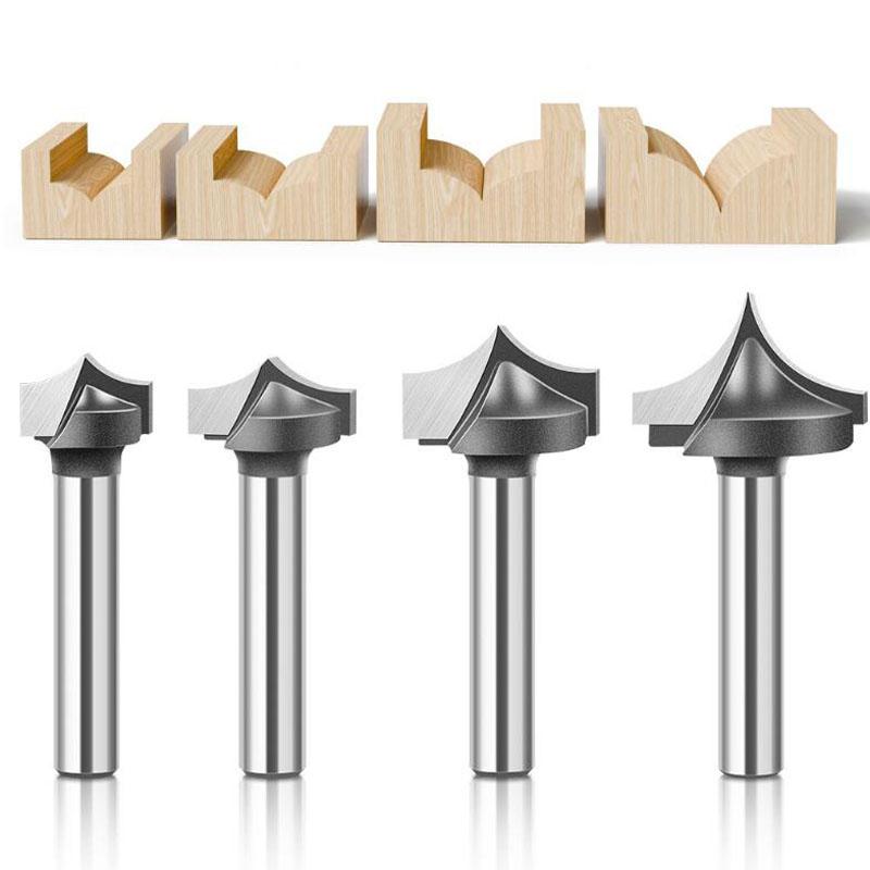 Carbură solidă, tăiată cu vârf rotund, bucăți cu nas rotund, scuturatoare, instrumente, freză pentru prelucrarea lemnului, tijă de 6 mm 1/4 inch