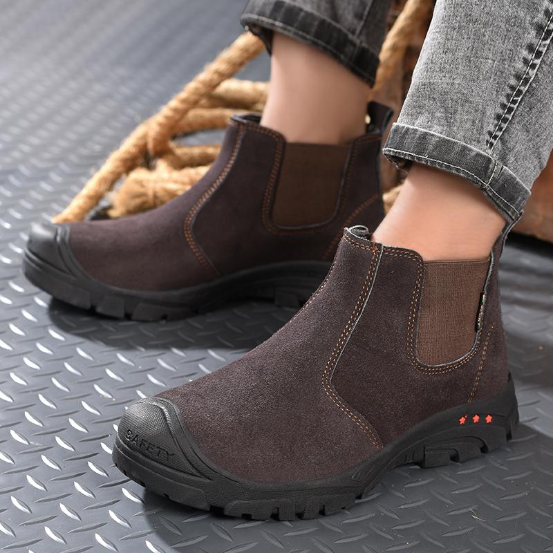 Fashion Men's Work Safety Boots Welder Shoes Welding Safety Shoes Men Steel Toe Boots Indestructible Shoes Security Protective Boots