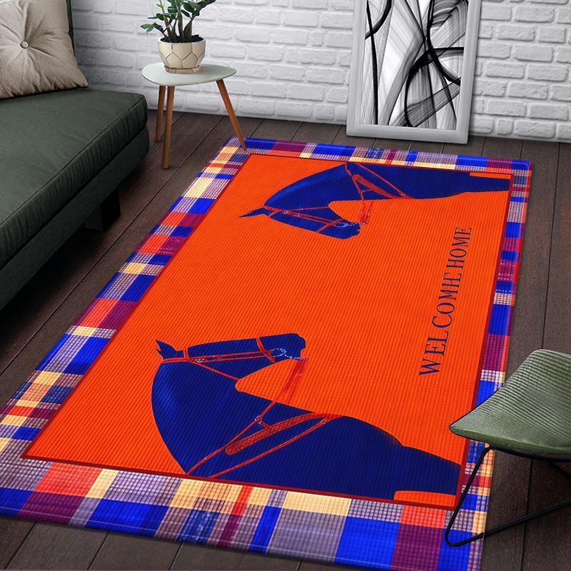 Bohemian Pony Print Rug Animal Pattern Non-Slip Carpet for Living Room Kids Bedroom Modern Home decorations Mat Baby Play Mat
