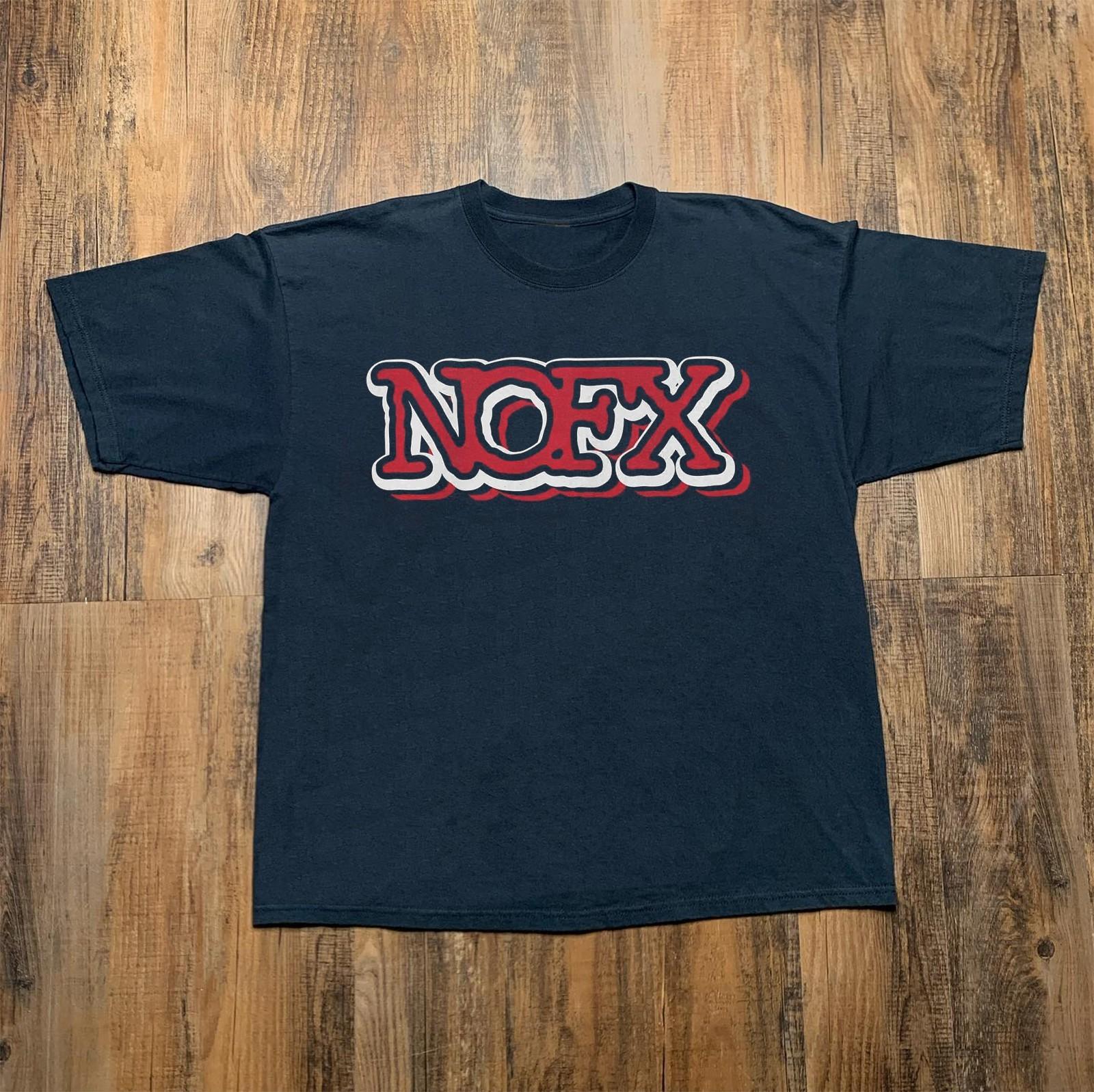 Vintage NOFX Logo Band Punk Rock Music Black Unisex T-shirt Size S-5XL XXXXL