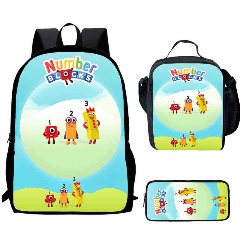 Digitale Bausteine Numberblocks Schultasche Hochauflösend Multifunktional Oxford Leichter Rucksack