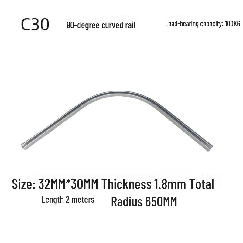 Heavy-Duty 90-Degree Curved Sliding Track with Pulley
