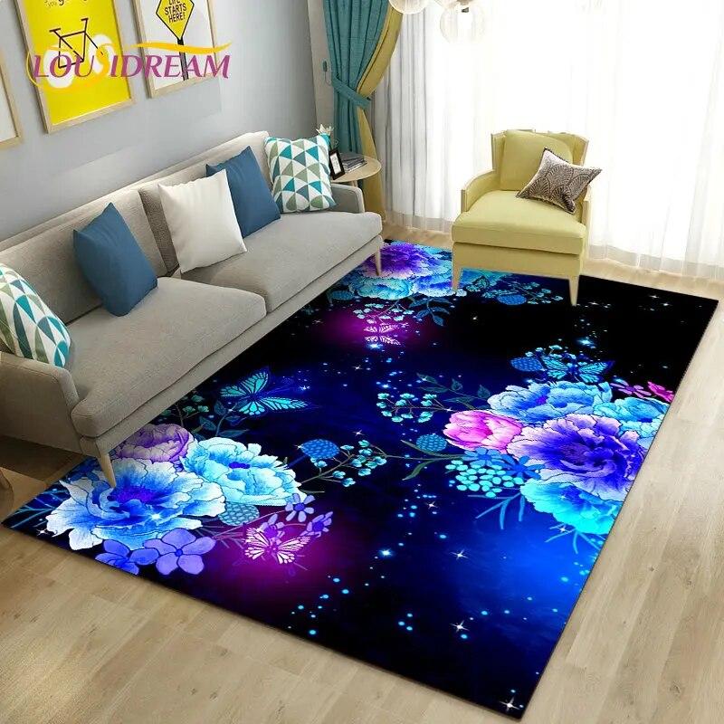Dandelion Fresh Flower Plant Leaf Area Rug,Carpet Rug for Living Room Bedroom Sofa Doormat Decoration,Kitchen Non-slip Floor Mat