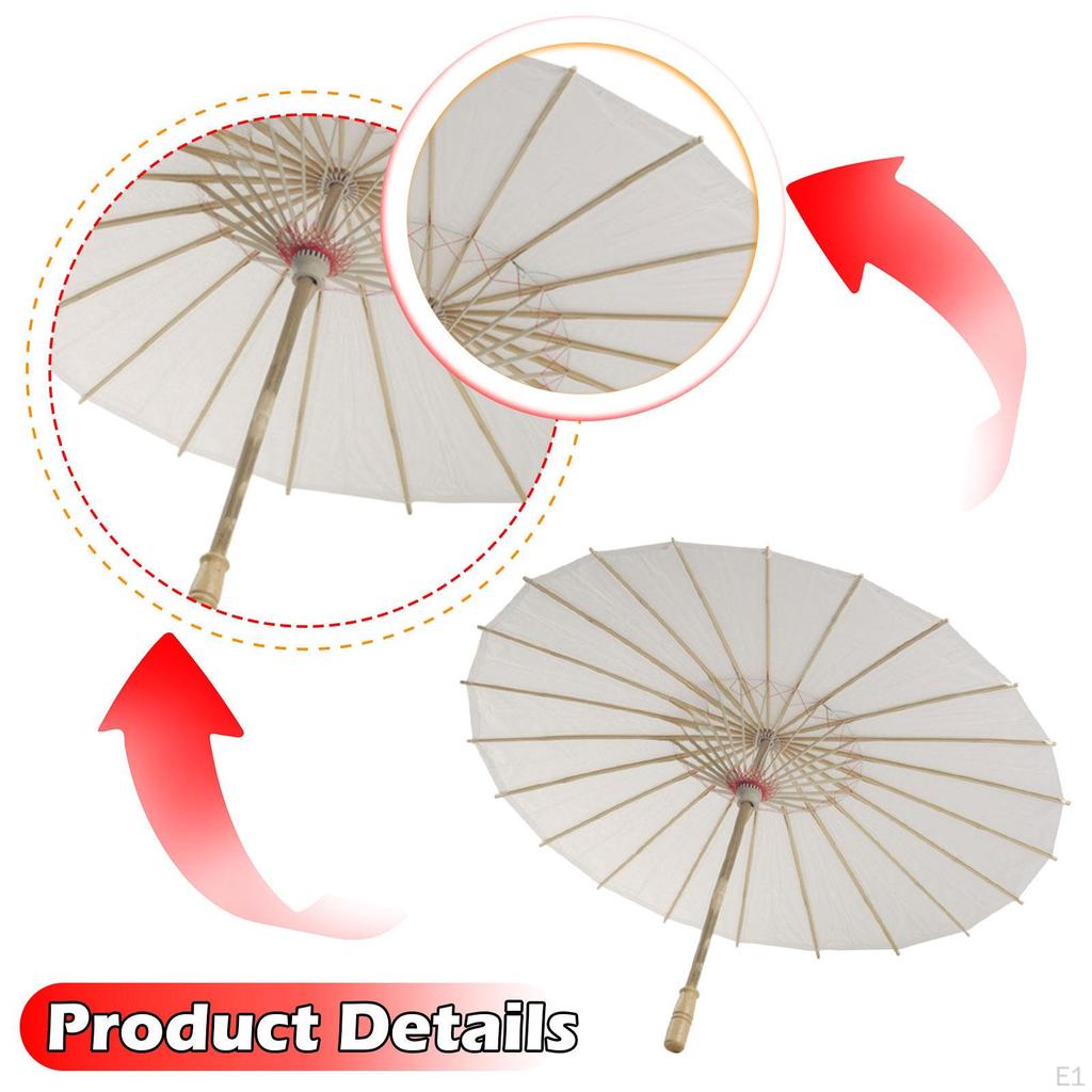 Blank Paper Umbrella Photography Prop Craft Decorative Rustic Birthday Gift DIY Chinese Painting for