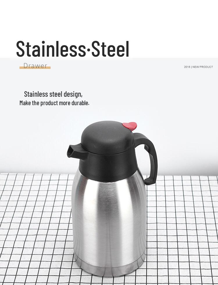 European Stainless Steel Insulated Kettle - Large Capacity Thermos for Hot Water and Tea