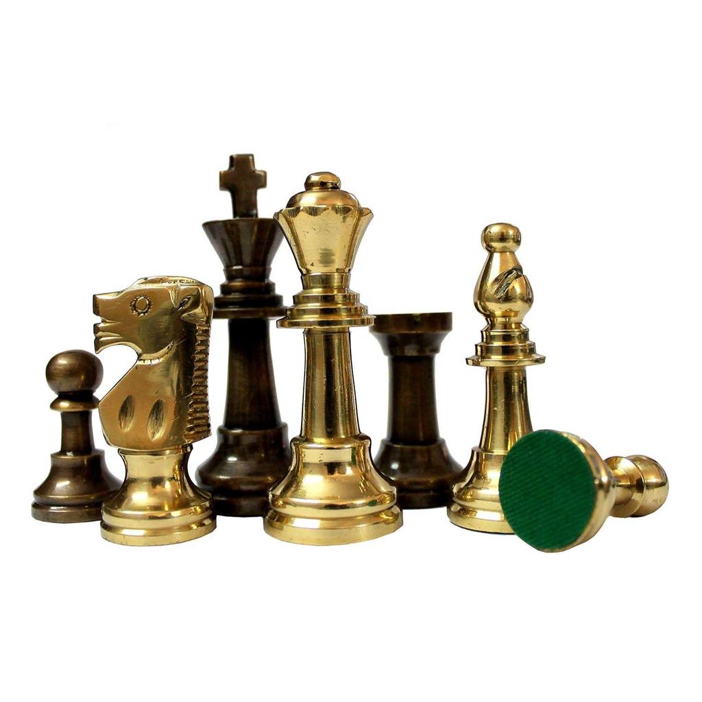King Height ? Collector?s Edition Brass Chessmen Coins Pawn Staunton Figure Figurine Pieces