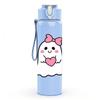 1PC Small Cute Ghost Cartoon Print 750ml Color Plastic Sports Water Bottle Leakproof Flip Straw Lid Suitable for Sports Office Home Use