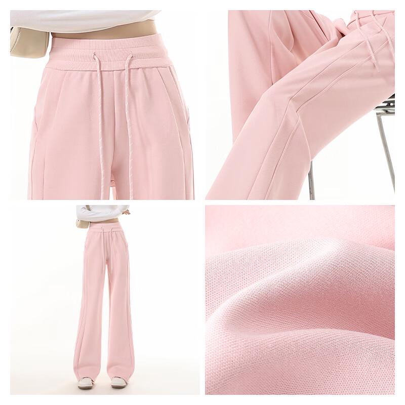 MJ STYLE Women's High-Waist Paneled Straight-Leg Sweatpants
