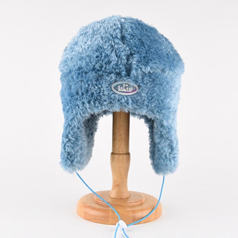 Mütze Damen Winter Warm Ohrenschutz Gestrickte Überziehmütze Sturmhaube Hut Band Doppelnutzung Plüsch Blitzmütze