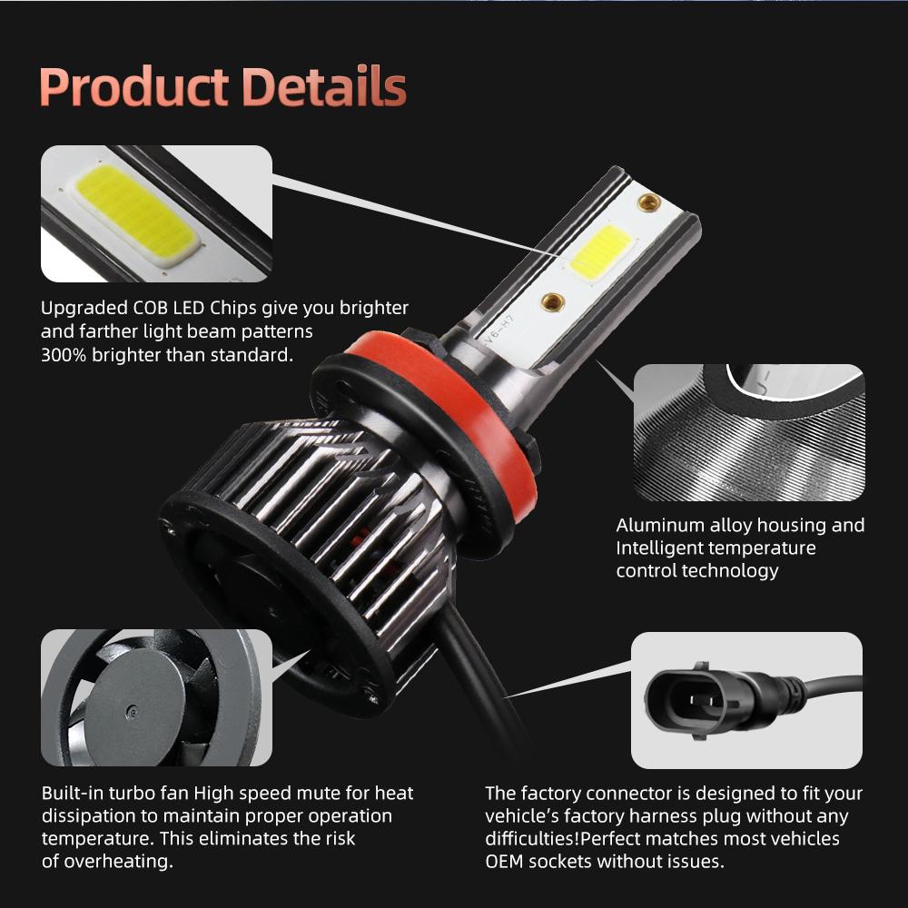 2/6Pcs LED Headlight 65000LM Canbus Car Light H11 HB3 Fog Lamp Kit For Subaru XV CrossTrek 2010 2011 2012 2013 2014 2015-2022