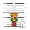 IQ Iconic Pizza Guy Keychain LED Keychain Light Block Toy Doll Movable Mini Figure