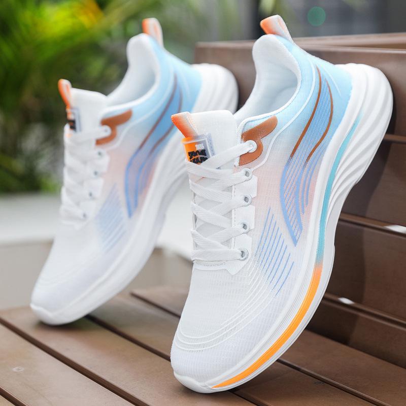 New Men's Shoes Ice Silk Breathable Soft Bottom Lightweight Sports and Leisure Shoes Fashionable and Versatile Running Shoes Adhesive