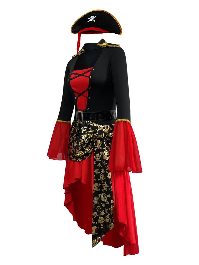 Plus Size Women's Pirate Costume - Halloween Cosplay Outfit with European and American Influences