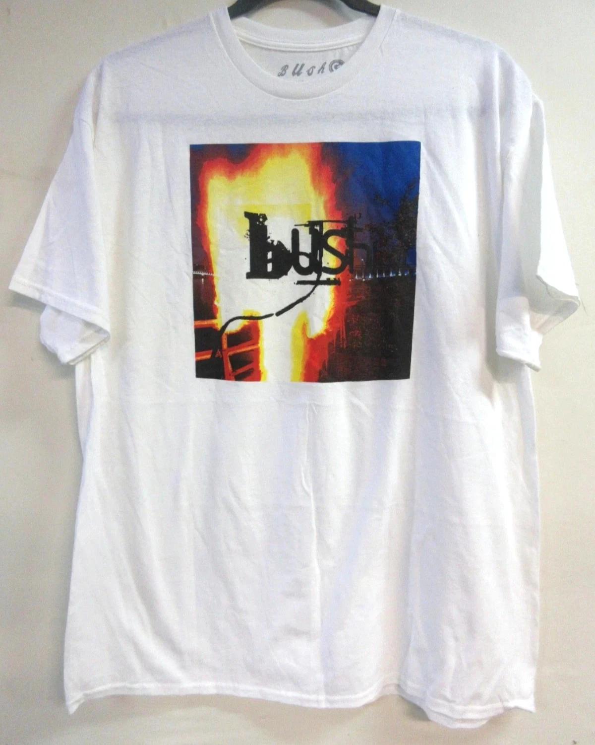 Bush Rock Band White 100% Cotton T-shirt Mens Tees Top New 4XL