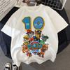 Paw Patrol Birthday Number Tee Shirt Baby Summer Cotton T Shirt Boy Girl Chase Skye Printed Kid Clothes Cartoon Letter Tops Gift