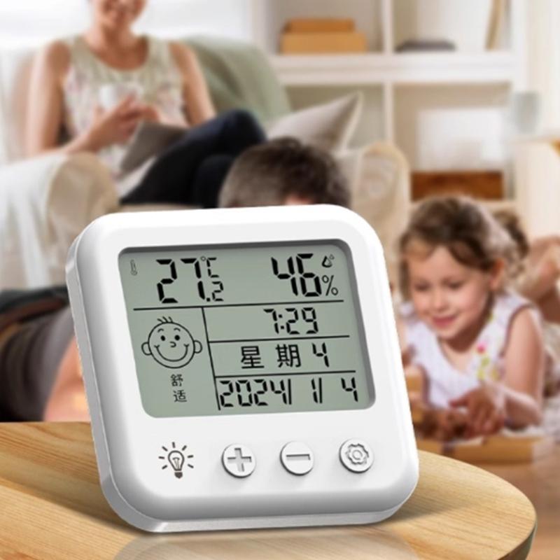 Digital Temperature Humidity Monitor Wide Ranges Measurement Portable ABS Hygrometer For Indoor Outdoors Environment
