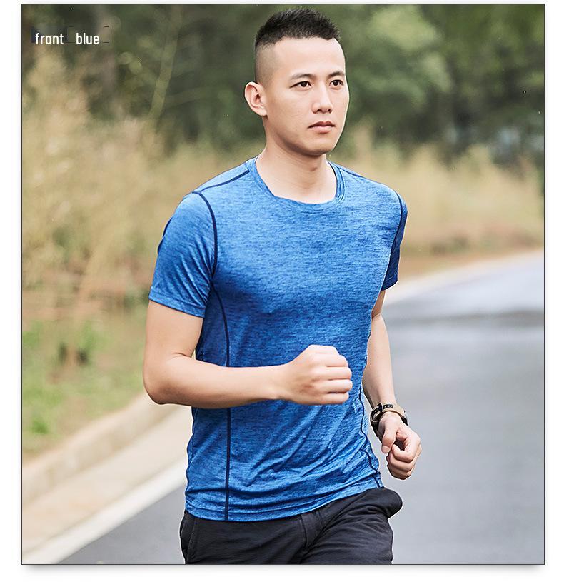 Męska Koszulka Sportowa z Krótkim Rękawem Plus Size Szybkoschnąca Jedwab Lodowy