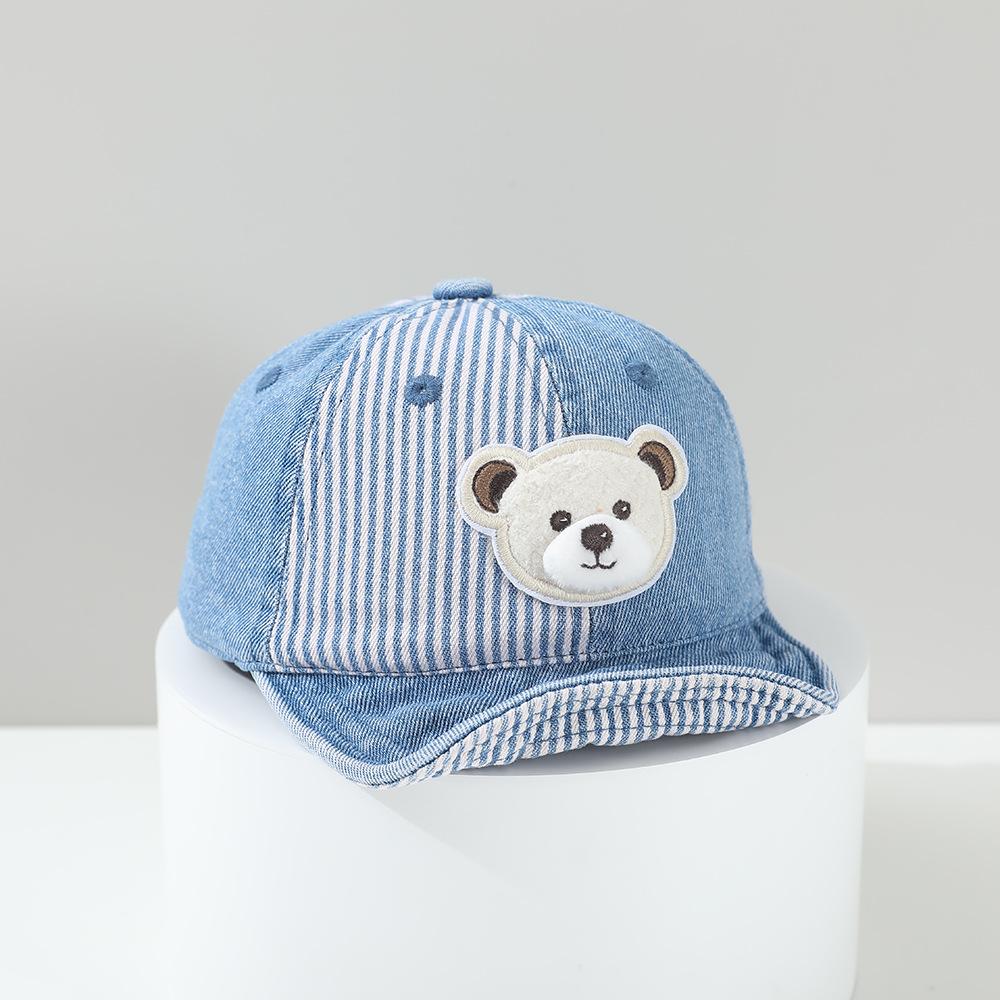 Autumn Baby Boys Baseball Caps Lovely Cartoon Bear Hats for Children Outdoor Sunshade Kids Cap 6-18M