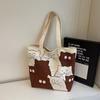 Handbag Shopping Bag Cute Cat Print Women's Handbag Linen Tote Bag Printed Logo Casual Travel Beach Bag