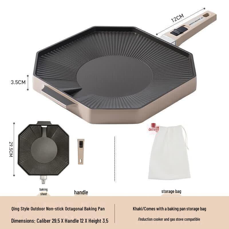 SERIES CLEAR Octagonal Maifan Stone Grill Pan