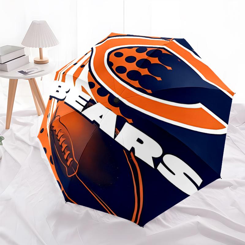 Printed Chicago Bears logo Folding Umbrella,Outdoor,Leisure,And Travel Umbrella,Durable Umbrella Fabric,Birthday And Holiday Gift