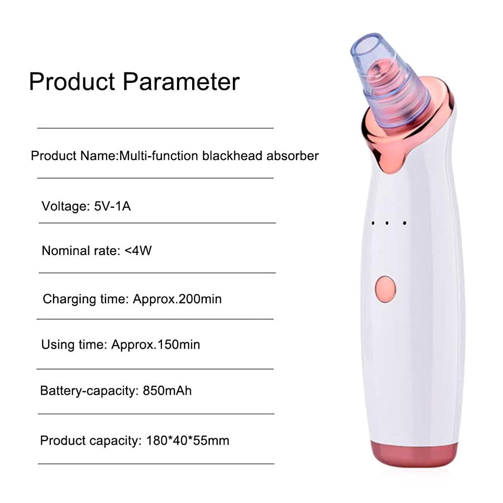 Blackhead Remover Blackhead Suction Equipment Electric Blackhead Suction Pore Cleaner Beauty Equipment White