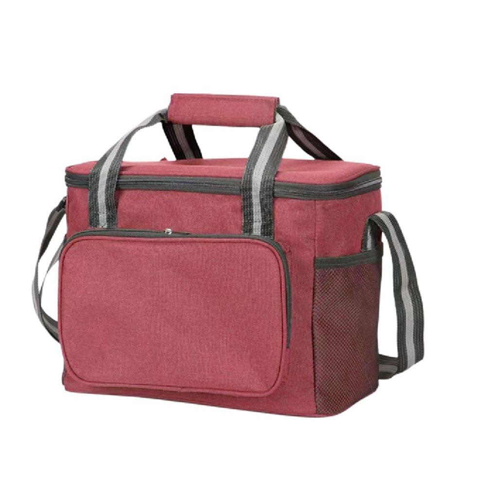 

Oxford Cloth Insulated Cooler Bag Handheld Cooler Lunch Box Durable Thermal Lunch Bag for Office красный
