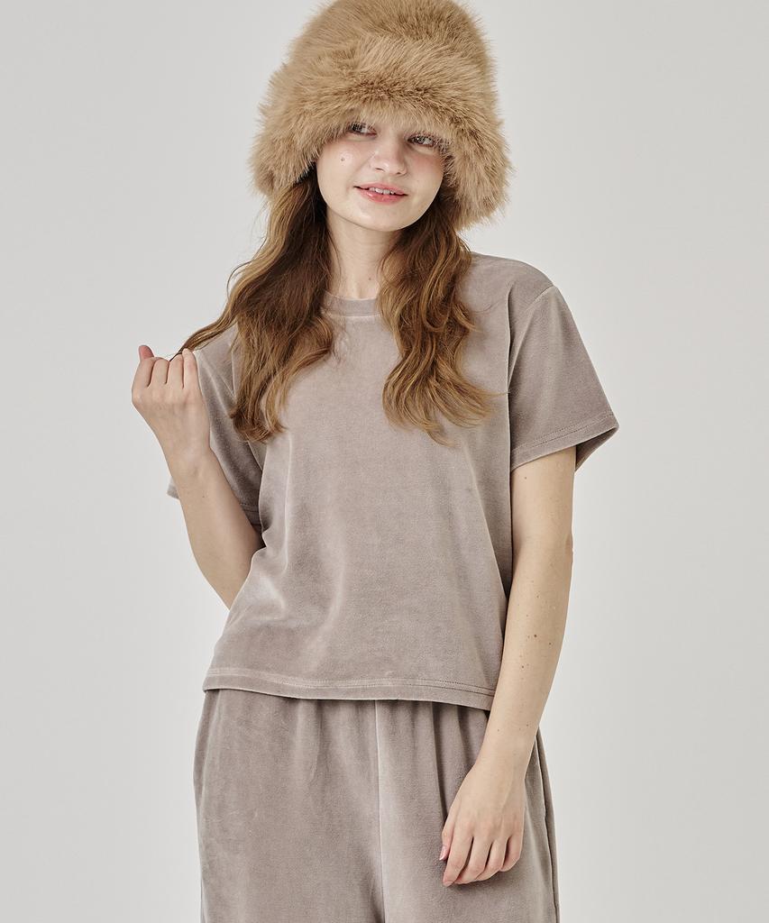 THE-ABON Sia Warm Bucket Hat Light Beige