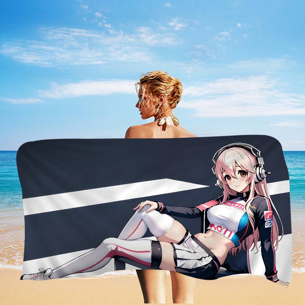 Virtual Idol Super S-Sonico Beach Towel Colorful Bath Towels For Girl Microfiber Quick Dry Sand Free Beach Yoga Gym Pool