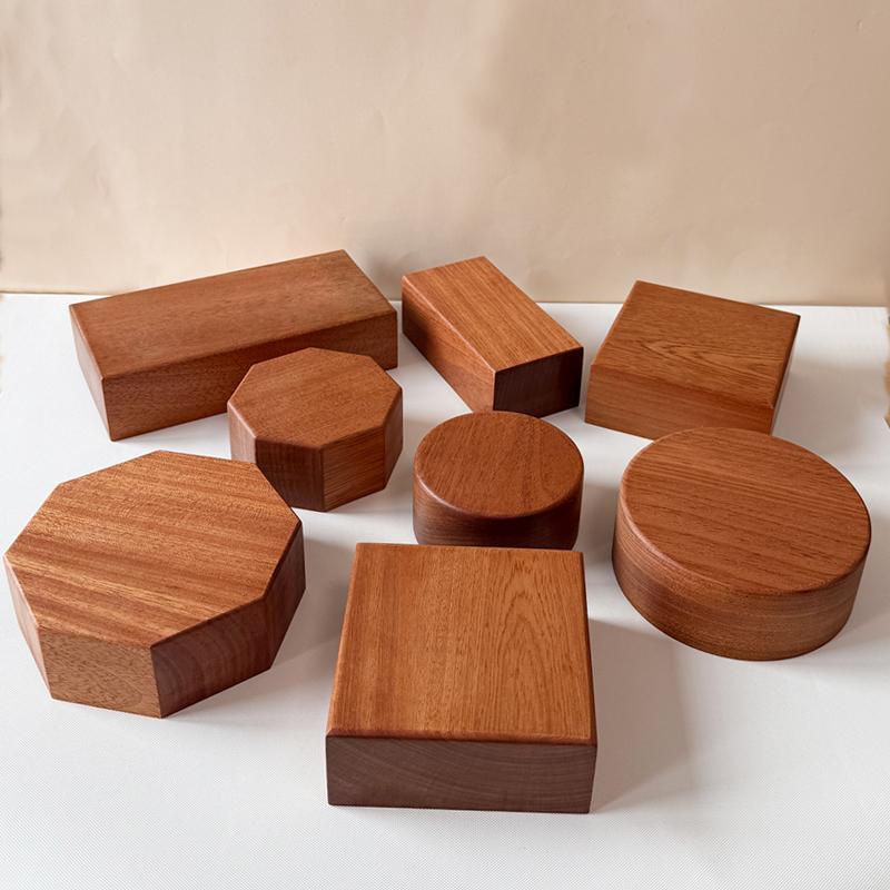 Ebony Solid Wood DIY Base Lightweight Wooden Display Stand for Car Model Doll Home Decoration