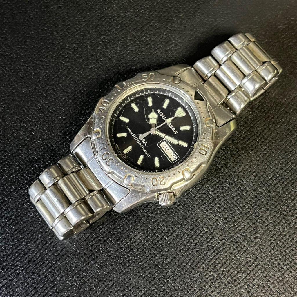 Used [Working Item] SEIKO ALBA AQUA GEAR V733-6A11 QUARZ Watch Battery Replaced Operation Confirmed Silver