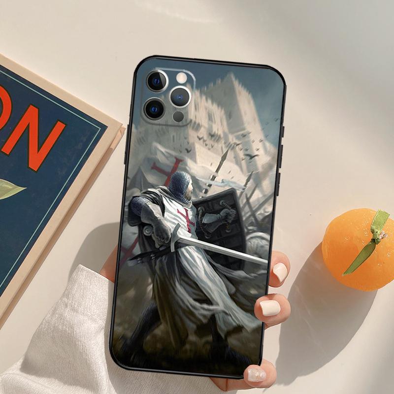Templar Knight Funda Case For iPhone 16 Pro Max 14 11 12 13 15 Pro Max Mini XR 16e 15 16 Plus Phone Cover