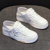 Weiße Plateau-Schuhe Damen Sommer Neu All-Matching Echtleder Sport und Freizeit Zwei-Wege-Sneaker Ins Modeschuhe