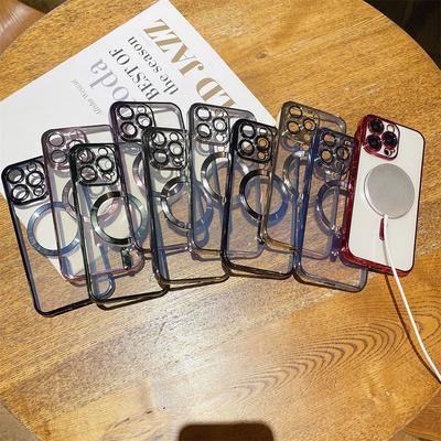 Pre Apple 16 Pokované Magnetické Zrkadlové Ochranné Puzdro pre IPhone 15 PROMAX Telefónne Puzdro Priehľadné 12/13