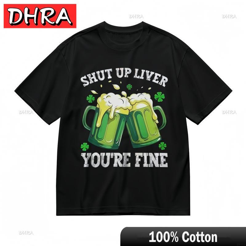 Womens Comfy Breathable Classic TShirt SHUT UP LIVER YOURE FINE Printed Tee Clothing TShirts Israeli for Daily Wear Youth S
