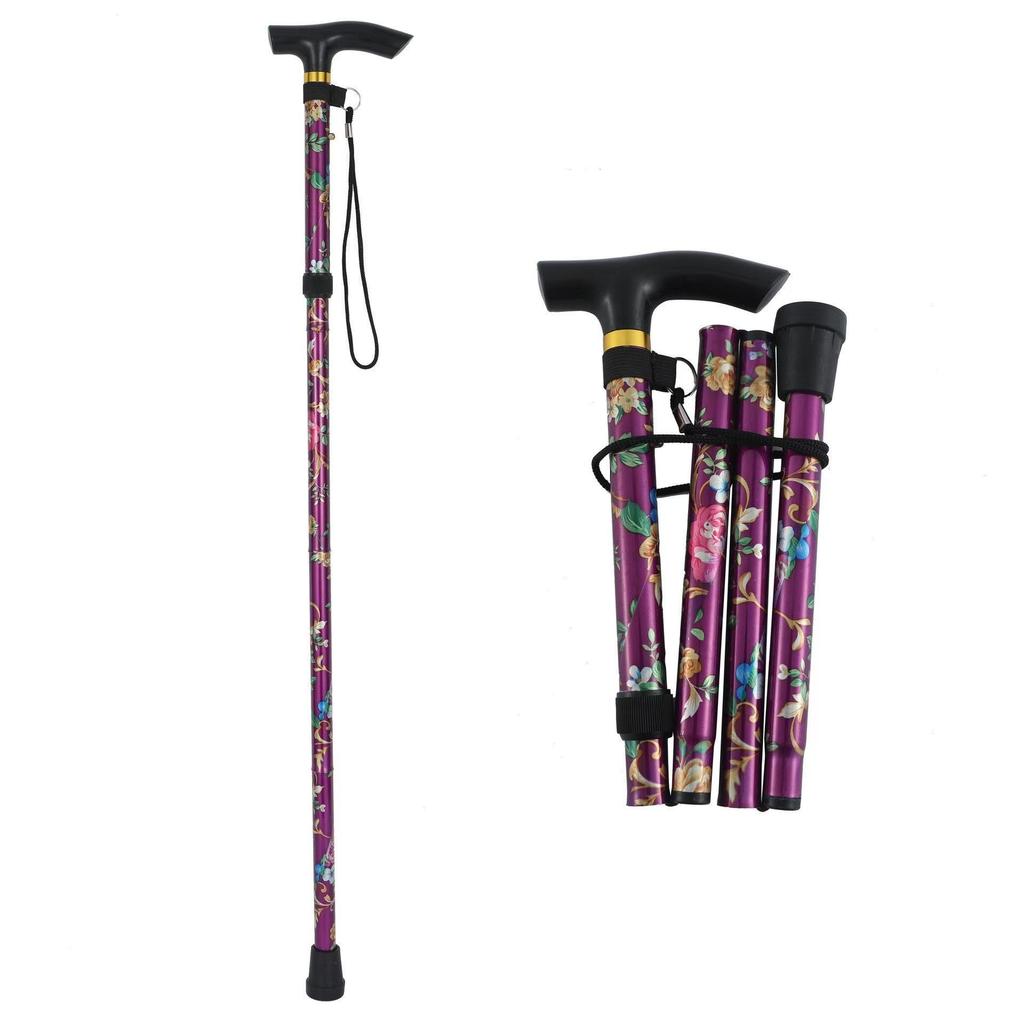 Aluminum Folding Walking Stick: Telescopic, Non-Slip Hiking Cane for Elderly Assistance