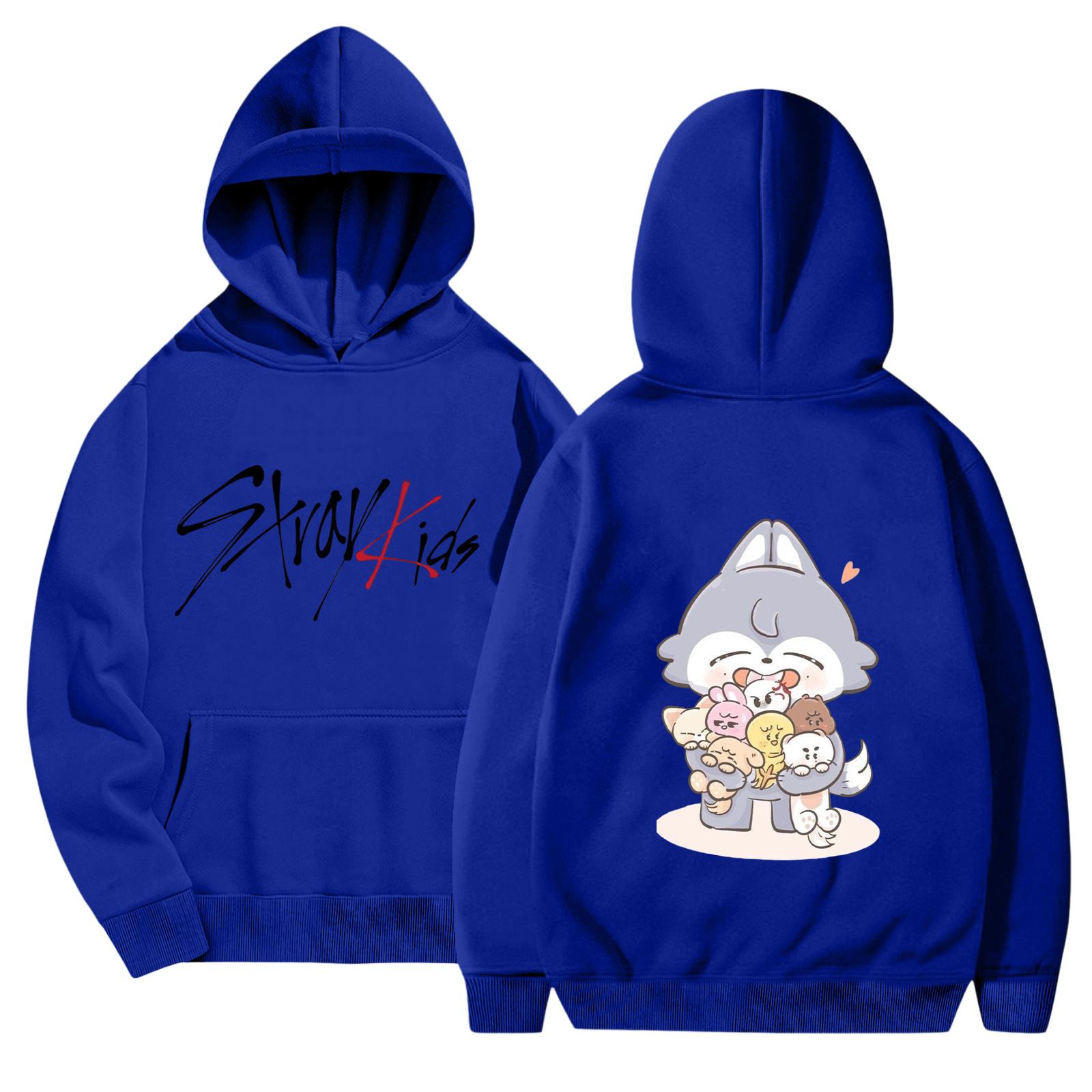 Unisex Fashionable Casual Long Sleeved Loose Printed Hooded Sweatshirt XL