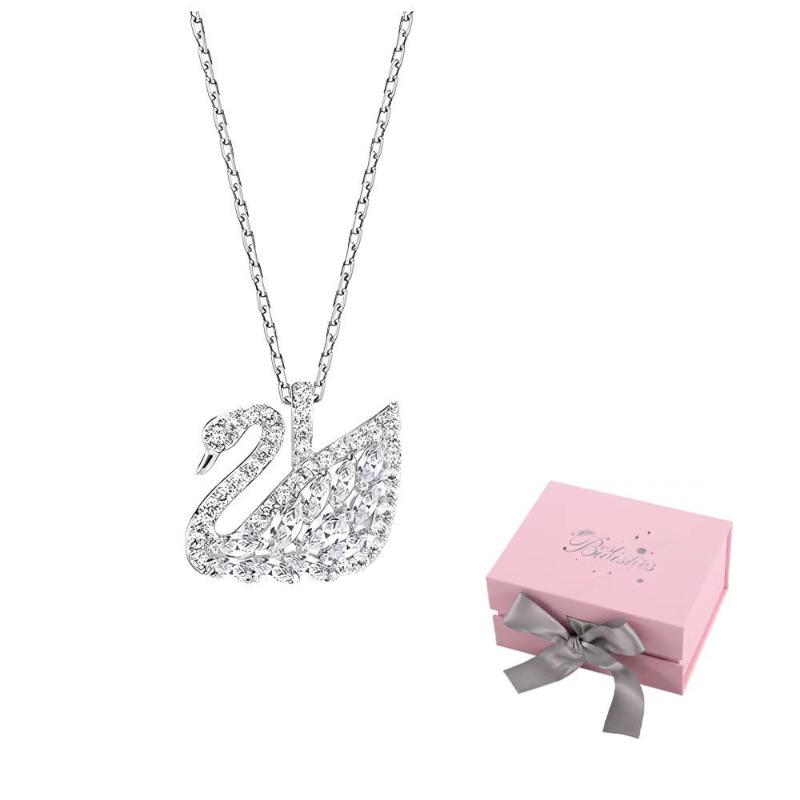 Swarovski Schwanensee Kleiner Luxus Liebes Schwan Halskette Damen Halskette Silber 5296469