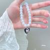 Imitation Pearl Beaded Choker Adjustable Length Neckchain Accessory for Ladies Heart/Crucifix/Cats Pendant Necklace