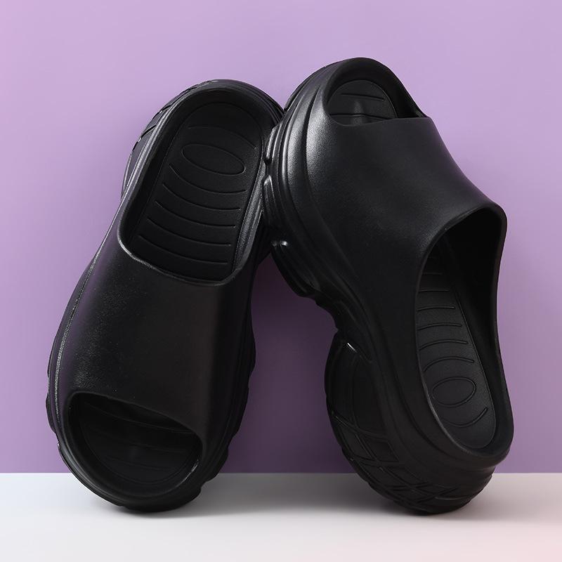 Platform Slippers Women's Summer New Fashion Outer Wear Heightening Cool Slippers Beach Fashion High Heel One-word Drag Women