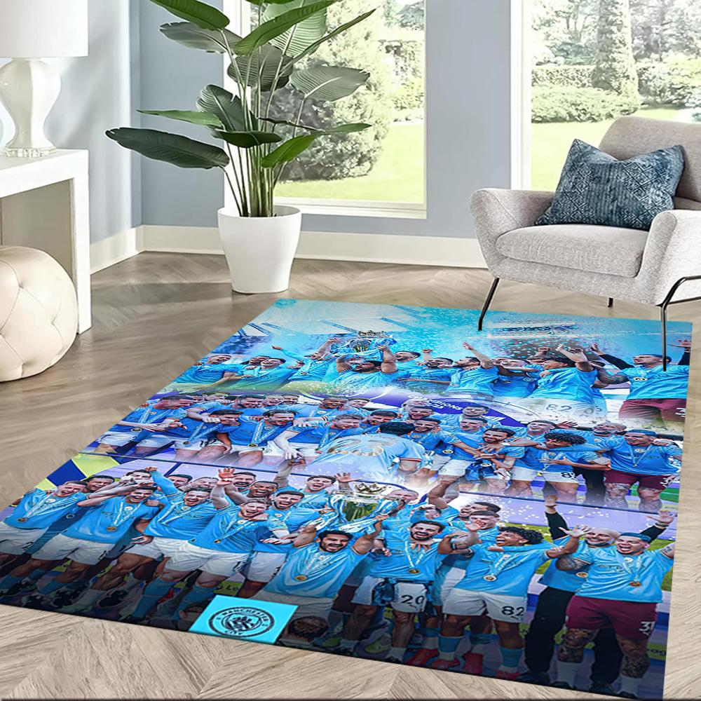 Manchester City Floor Mat Suitable For Entryway Living Rooms Hallway Dining Room Antislip Carpet Anime Office Decor