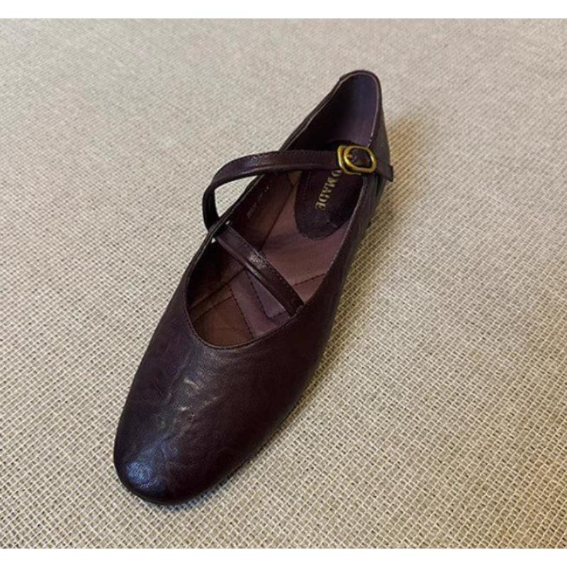 Mode Neue Flache Schuhe Mary Jane Schuhe Damen Retro Sohle Leder Ballett Frühling Trend Kleid Elegante Schuhe Lässig Flach Komfort Zapatos Mujer