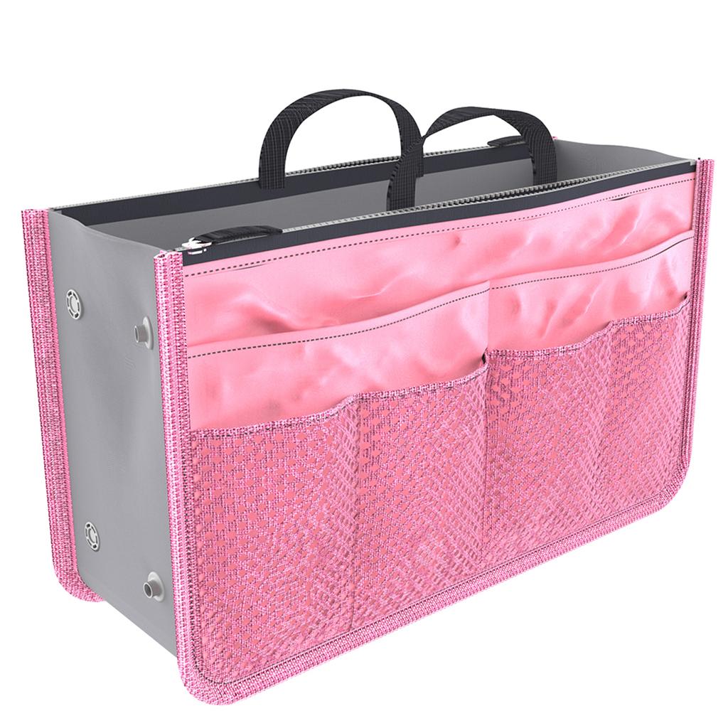Großer Kapazität Portemonnaie Organizer Nylon Mehrere Taschen Handtaschen Organizer mit Netzgitter Herren Damen Outdoor Reise Einlage