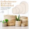5pcs Solid Poplar Plywood Crochet Basket Base Unfinished Wooden Bottom for DIY Weaving Craft Projects Home Decor