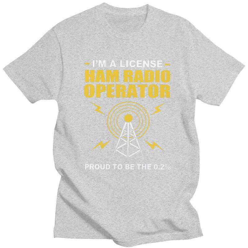 Custom Mens Licensed Ham Retro Radio Operator T Shirt Short Sleeves Cotton Tshirts Streetwear Tshirt Leisure Tee Clothes