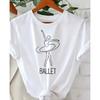 Balletdanseres Lijntekening Witte T-shirts Pirouette en Klassieke Houding Prints voor Dansers Docenten en Fans