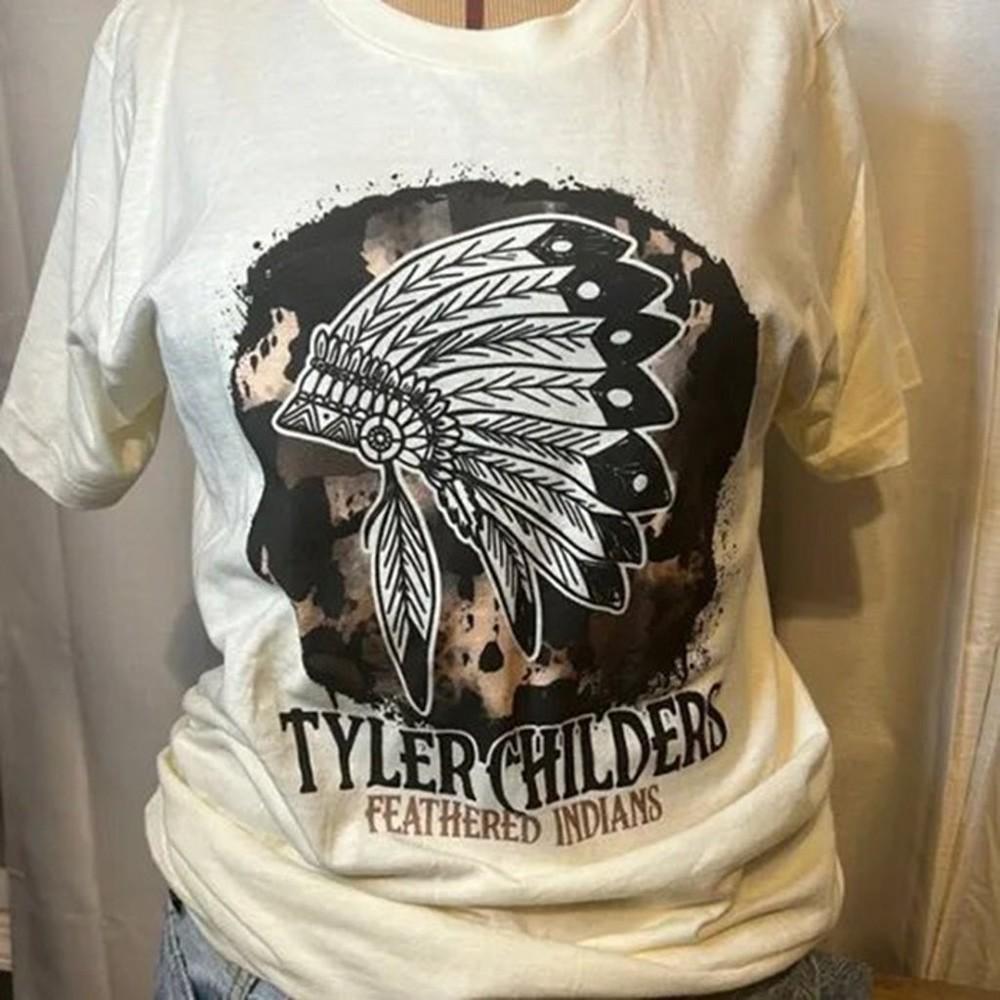 90s Tyler Childers TShirt  Feathered Indians white short sleeve tee Unisex T-Shirt XXXL
