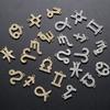 ZHUKOU Bigger 12 Constellations Taurus Leo CZ Crystal Earrings Charms for Women DIY Earrings Jewelry Accessories Supplies VD751