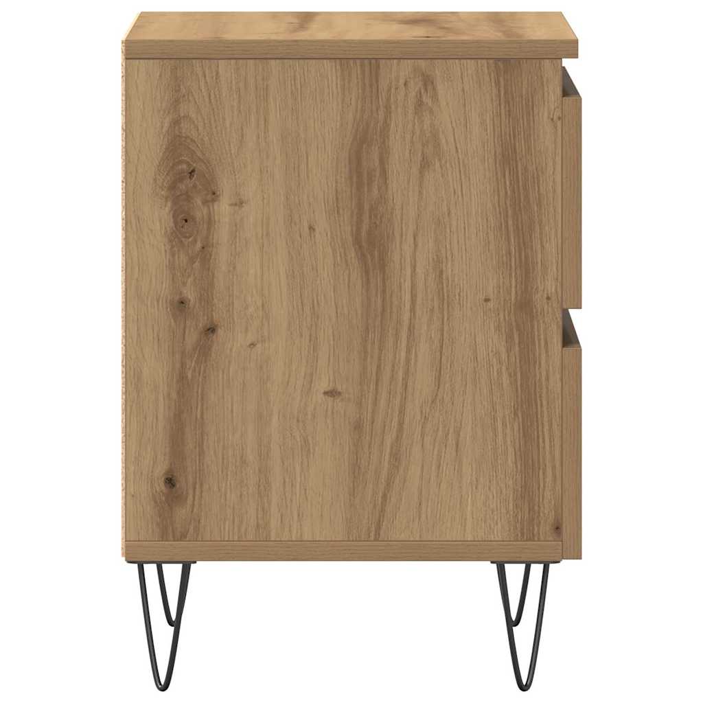Nightstand Oak Effect Handcrafted 40 x 35 x 50 cm Engineered Wood